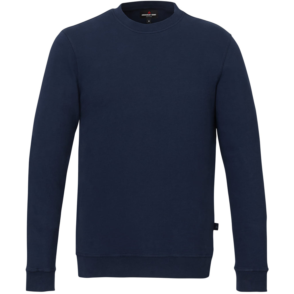American Giant Everyday French Terry Crew Sweatshirt for Men Transfer - Polo Blue - Front