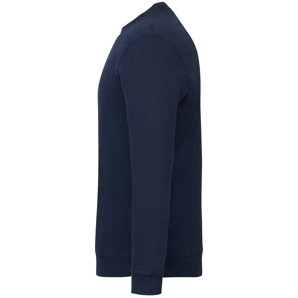 American Giant Everyday French Terry Crew Sweatshirt for Men Transfer - Polo Blue - Left Side