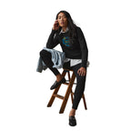 American Giant Everyday French Terry Crew Sweatshirt for Women Transfer - Black - Front On Model