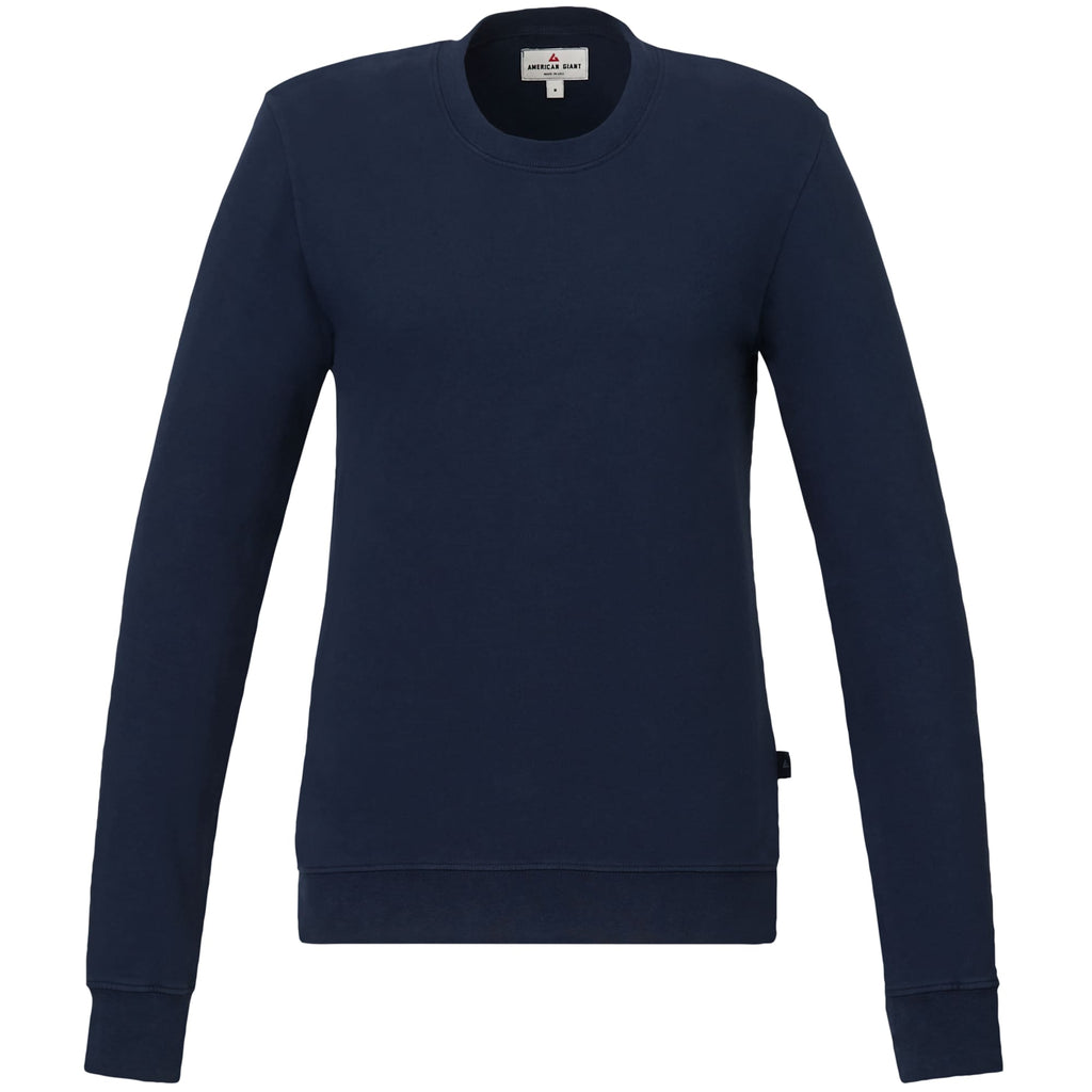 American Giant Everyday French Terry Crew Sweatshirt for Women Transfer - Polo Blue - Front