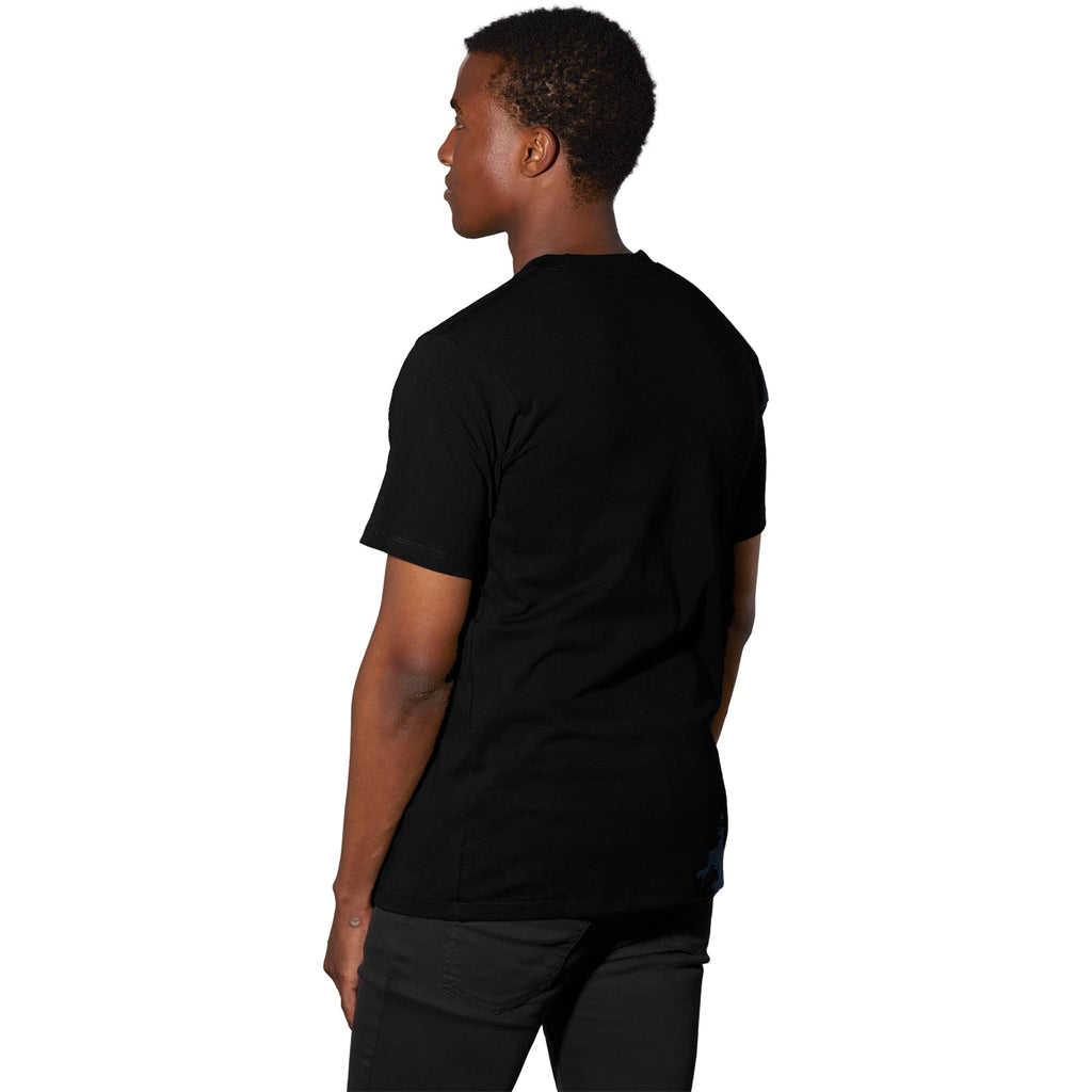 American Giant Heavyweight Cotton T-Shirt for Men Transfer - Black - Back On Model