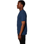American Giant Heavyweight Cotton T-Shirt for Men Transfer - Navy - Left Side On Model