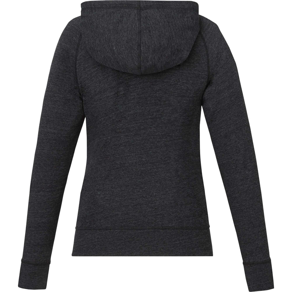 American Giant Lightweight Tri-Blend Full Zip for Women Embroidery - Black Heather - Back