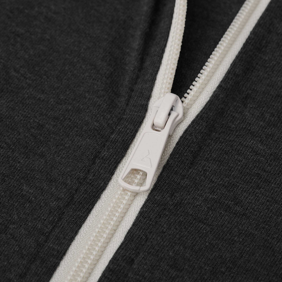 American Giant Lightweight Tri-Blend Full Zip for Women Embroidery - Black Heather - Detail 2