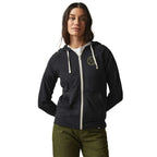 American Giant Lightweight Tri-Blend Full Zip for Women Embroidery - Black Heather - Front On Model