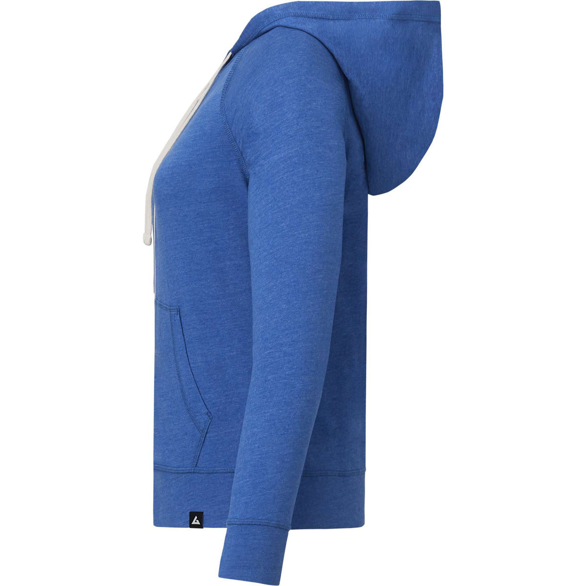 American Giant Lightweight Tri-Blend Full Zip for Women Embroidery - Essential Blue Heather - Left Side