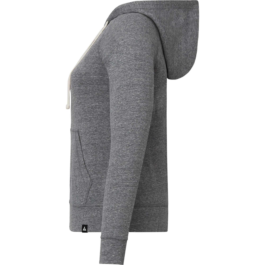 American Giant Lightweight Tri-Blend Full Zip for Women Embroidery - Grey Ink Heather - Left Side