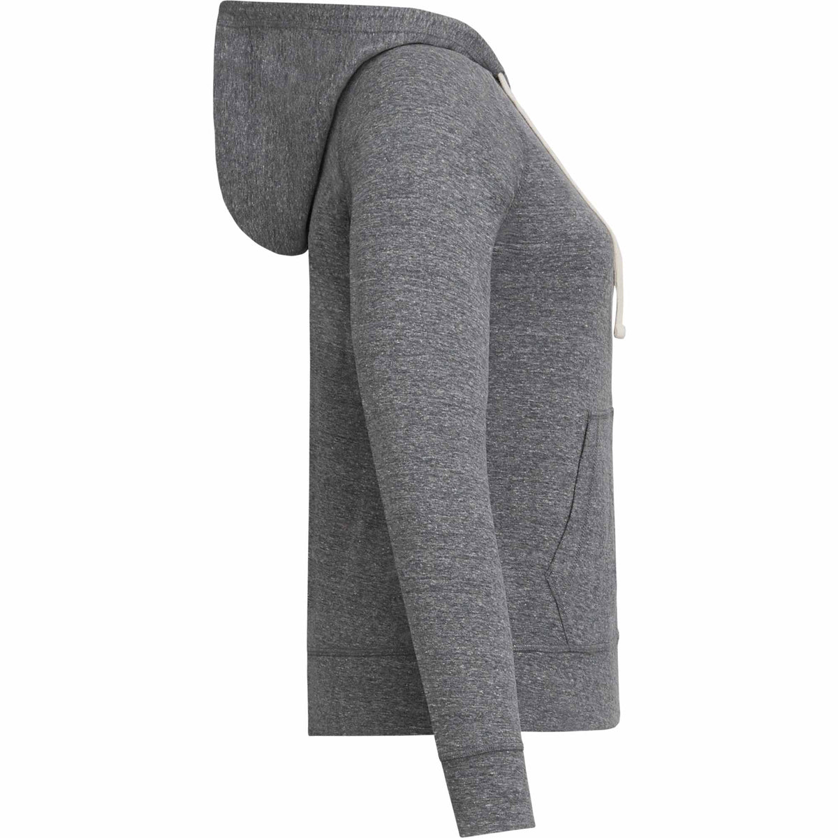 American Giant Lightweight Tri-Blend Full Zip for Women Embroidery - Grey Ink Heather - Right Side