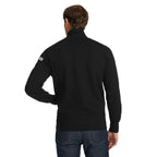 American Giant Moto Full Zip Jacket for Men Embroidery - Black - Back On Model
