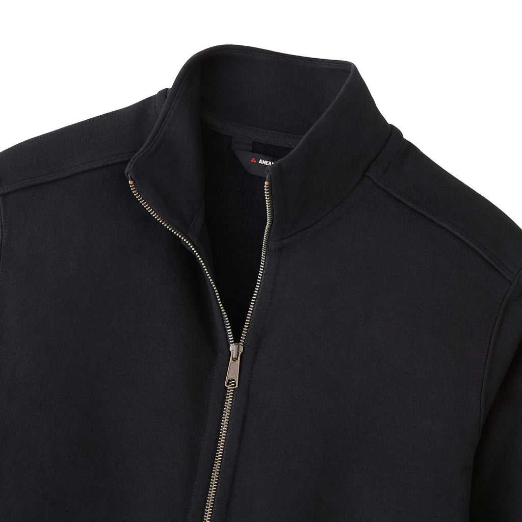 American Giant Moto Full Zip Jacket for Men Embroidery - Black - Detail
