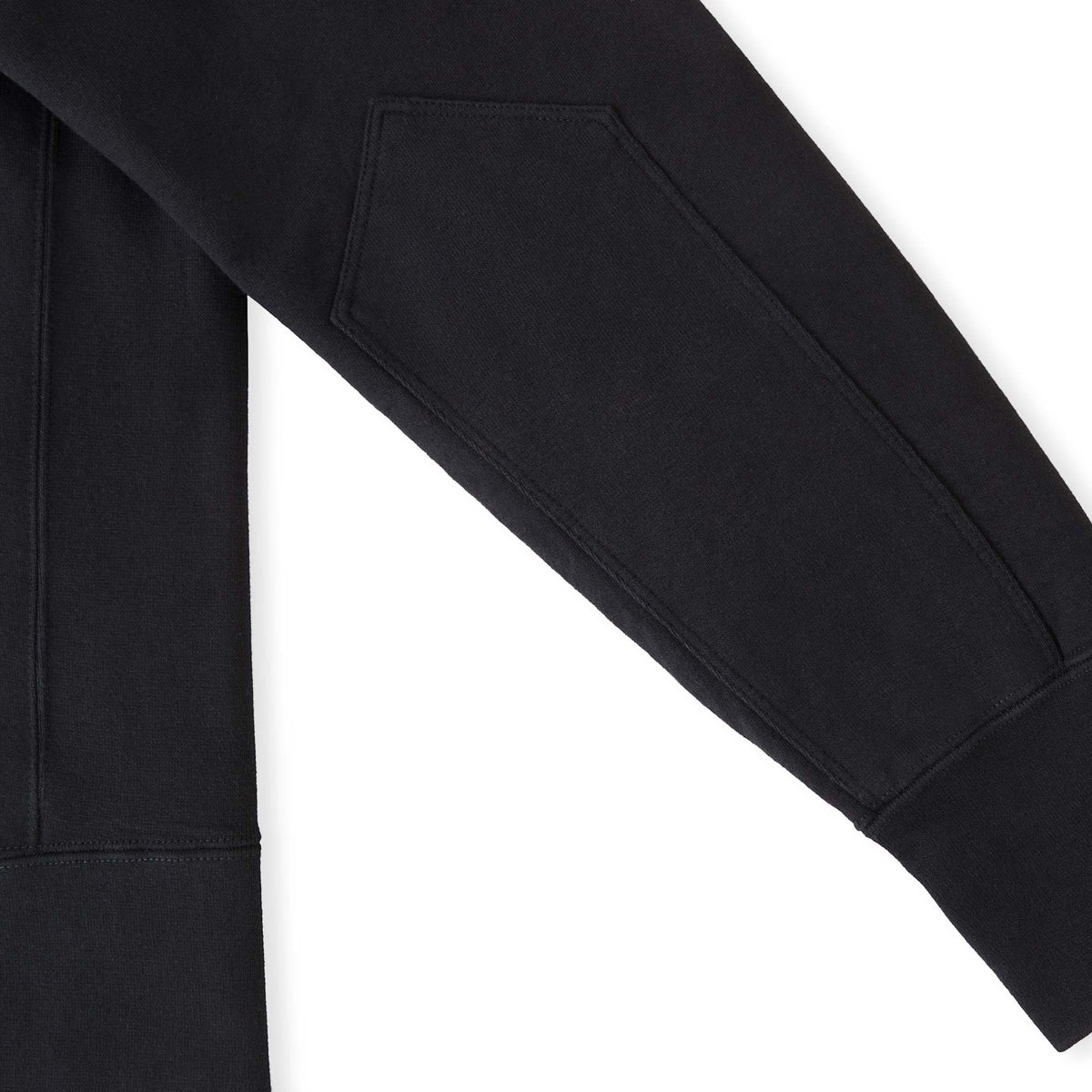 American Giant Moto Full Zip Jacket for Women Embroidery - Black - Elbow Detail