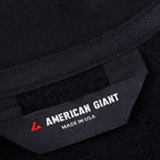 American Giant Moto Full Zip Jacket for Women Embroidery - Black - Herringbone Detail