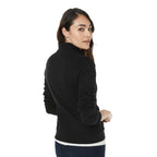 American Giant Moto Full Zip Jacket for Women Transfer - Black - Back On Model