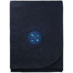American Giant Stadium Fleece Blanket, Made in USA Embroidery - Oxford Blue - Front 2