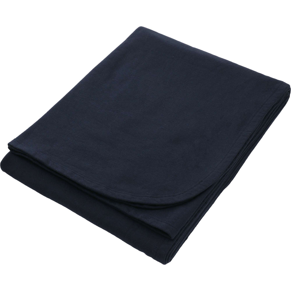 American Giant Stadium Fleece Blanket, Made in USA Embroidery - Oxford Blue - Right Angle