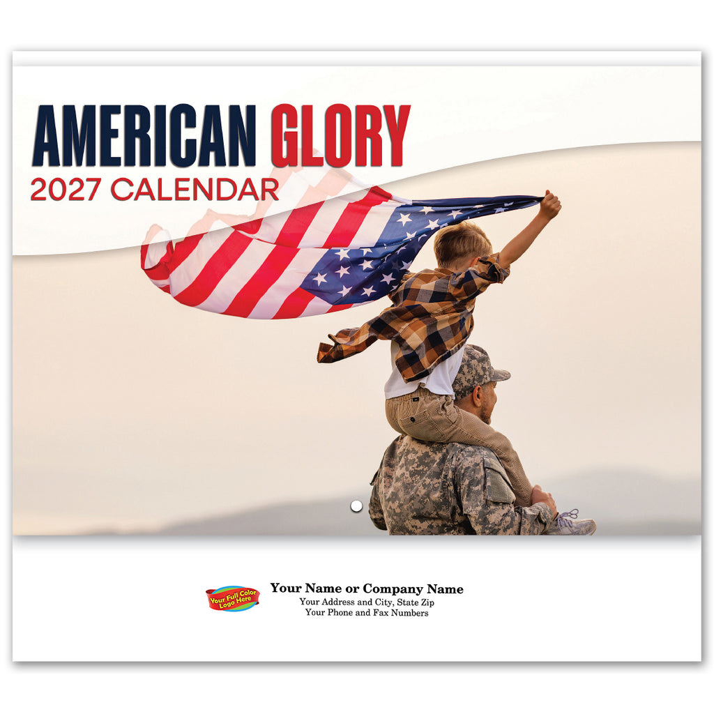 American Glory Spiral Wall Calendar in Full Color