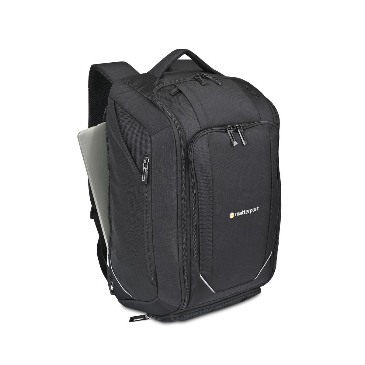 American Tourister Zoom Turbo Duffel Backpack with Shoe Tunnel Embroidery - Black - View 2