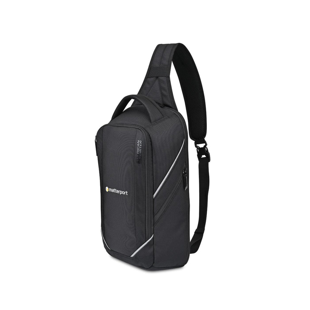 American Tourister Zoom Turbo Sling Bag with Tablet Pocket Transfer - Black - View 3