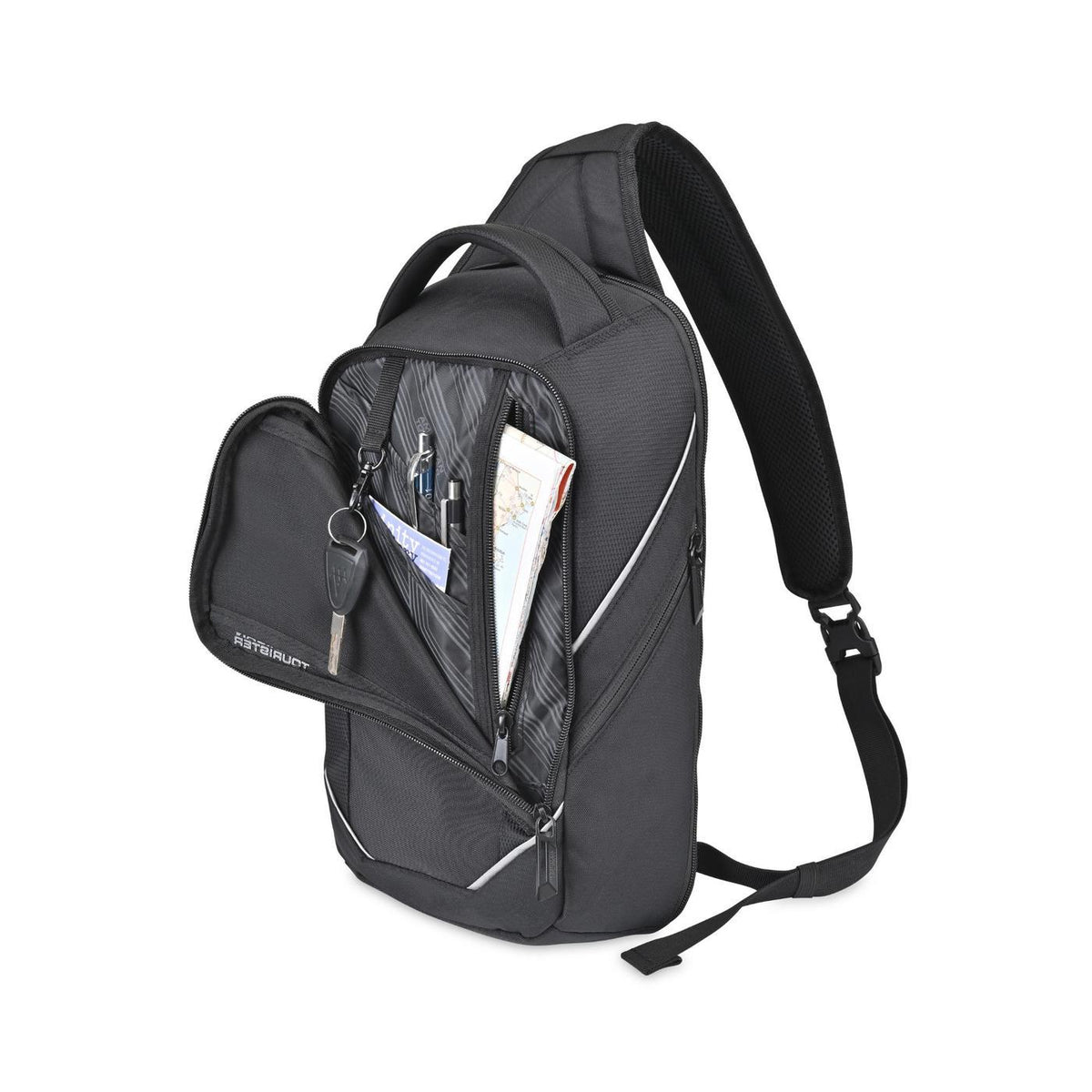 American Tourister Zoom Turbo Sling Bag with Tablet Pocket Transfer - Black - View 4