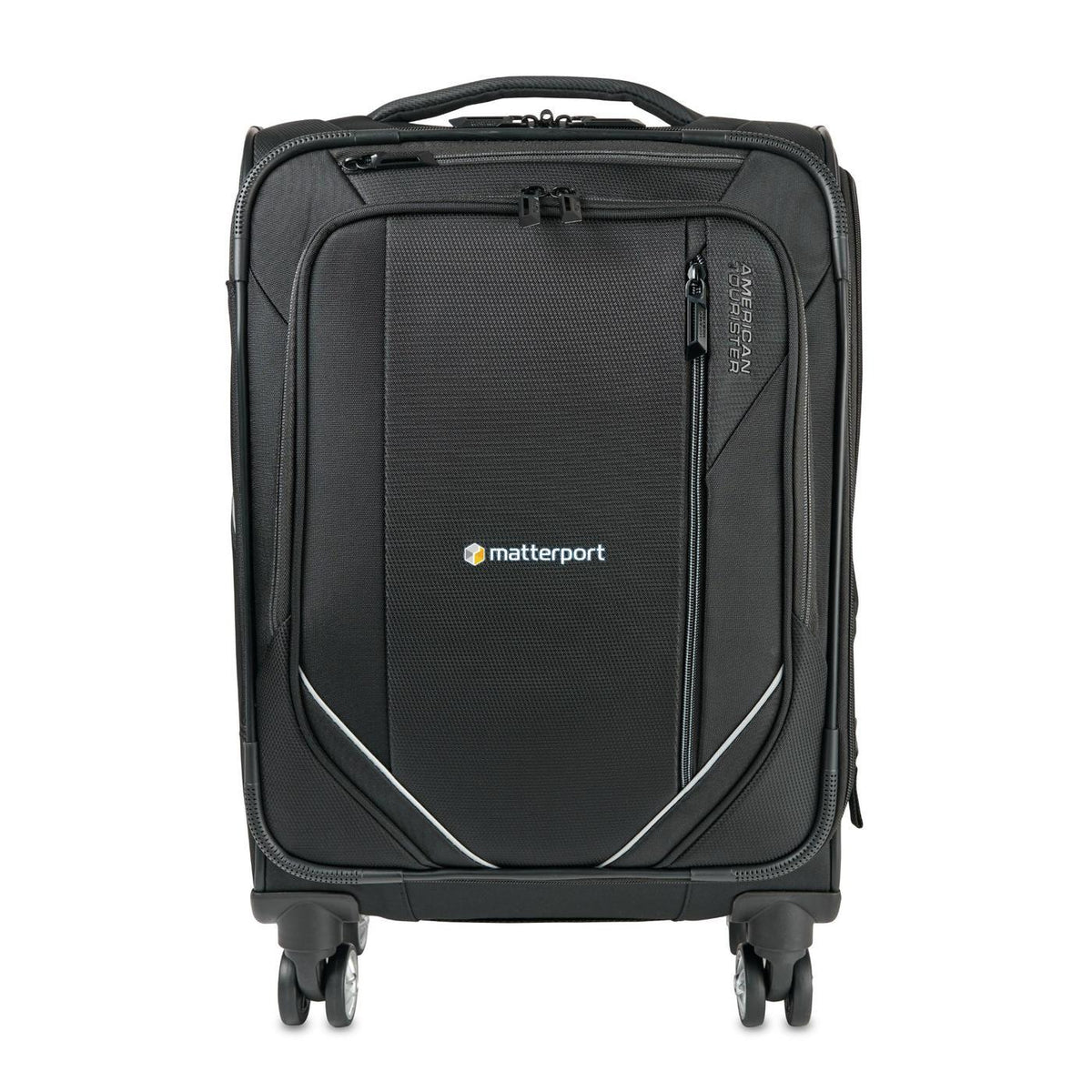 American Tourister Zoom Turbo Softside Carry-On Spinner, 20 Inches Transfer - Black - View 1