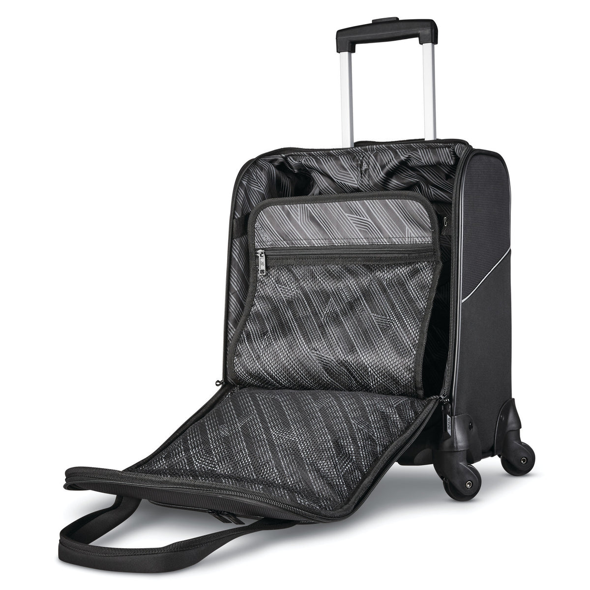 American Tourister Zoom Turbo Underseat Spinner Bag Transfer - Black - View 7