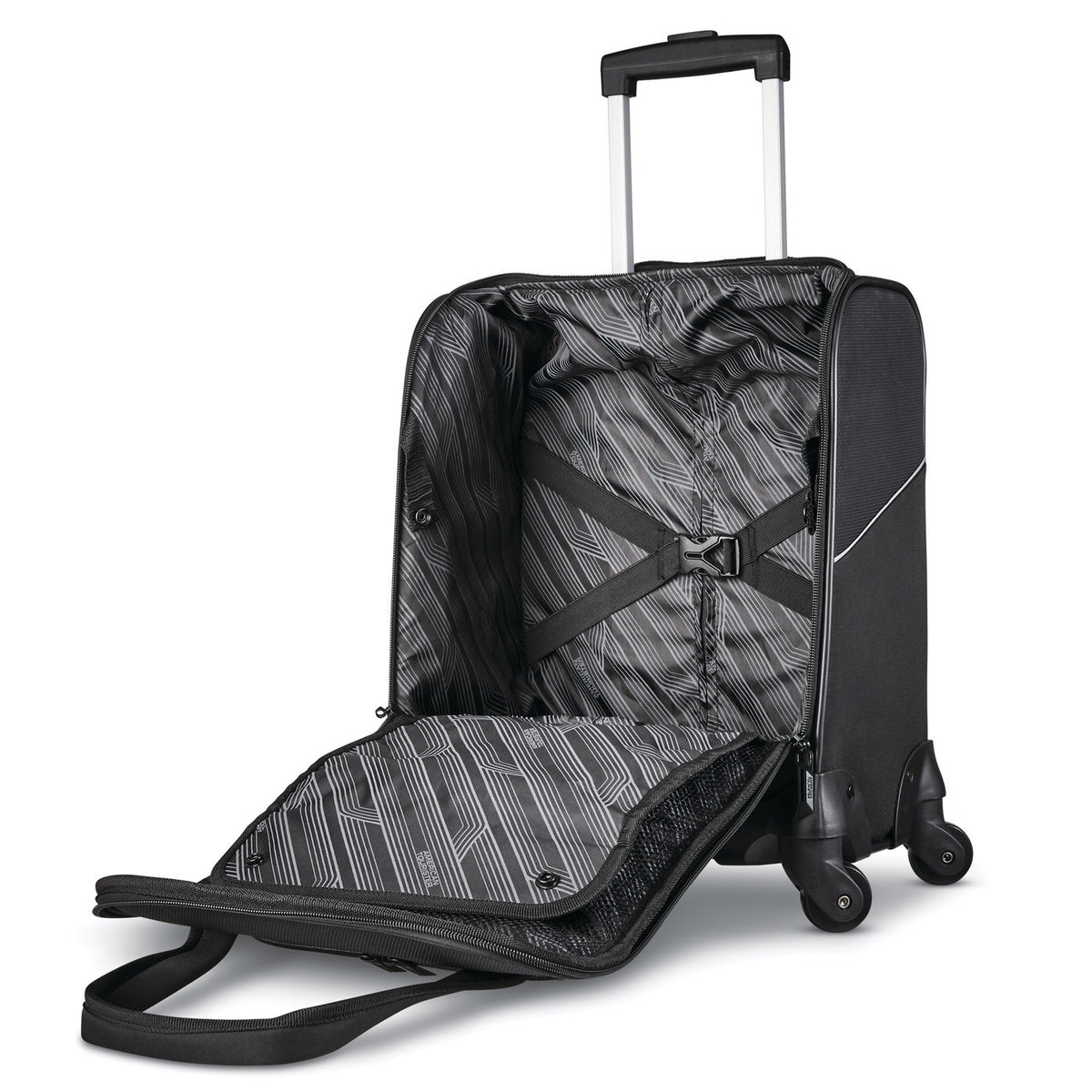 American Tourister Zoom Turbo Underseat Spinner Bag Transfer - Black - View 8