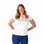 Amos Eco Polo with Recycled Polyester for Women Embroidery - White - On Model