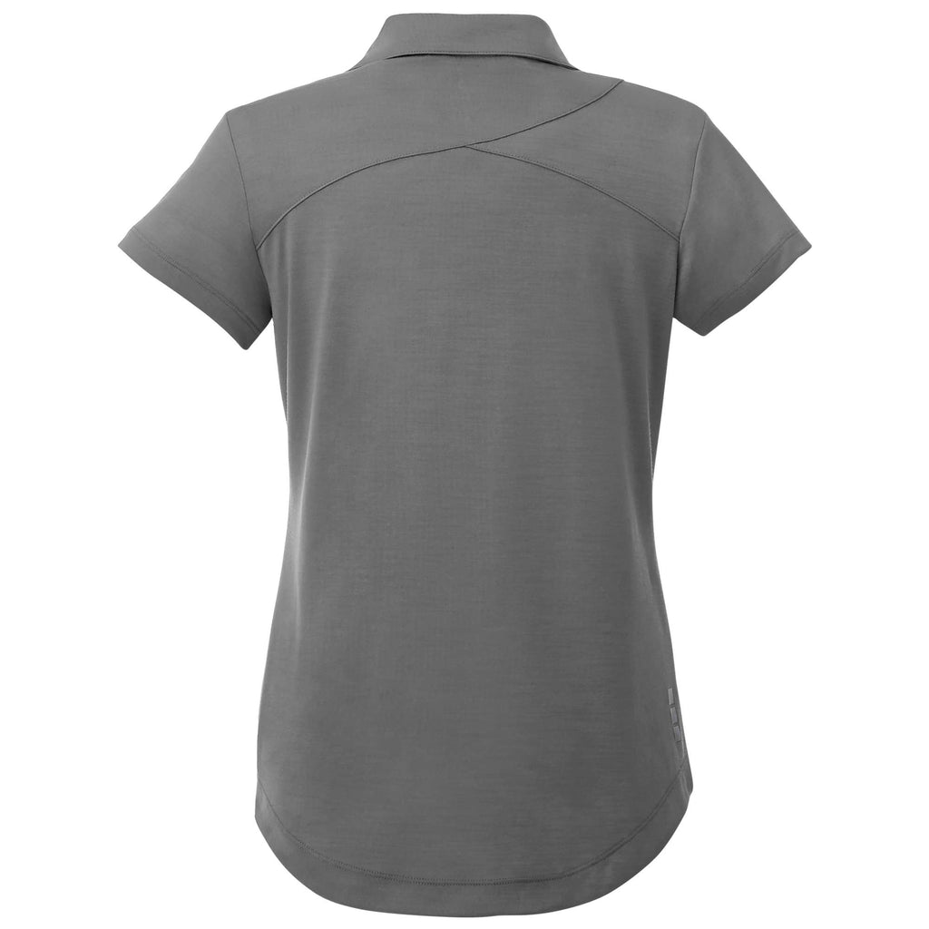Amos Eco Polo with Recycled Polyester for Women Transfer - Steel Grey - Back Flat
