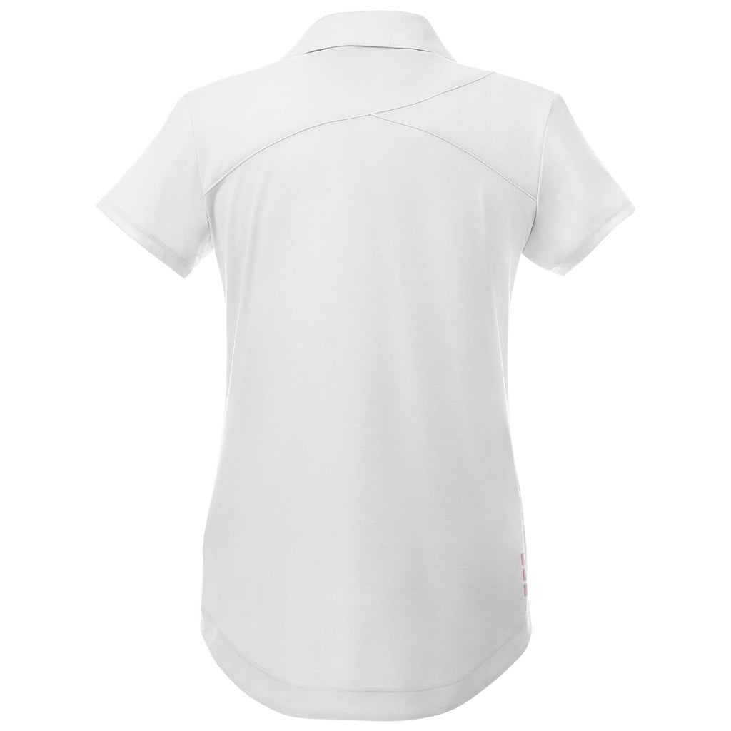 Amos Eco Polo with Recycled Polyester for Women Transfer - White - Back Flat