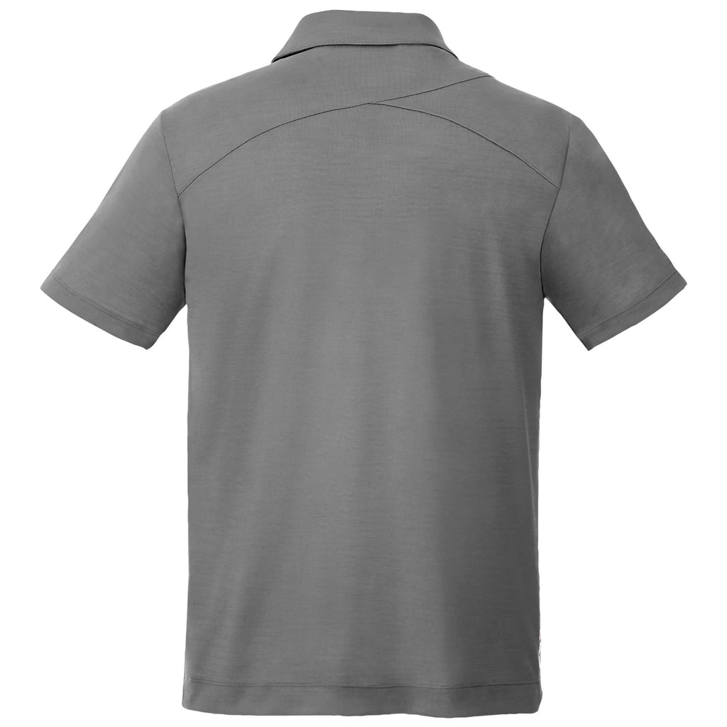 Amos Eco Short Sleeve Performance Polo for Men Embroidery - Steel Grey - Back Flat