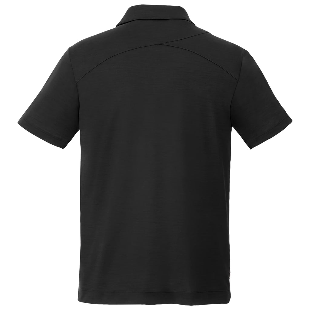 Amos Eco Short Sleeve Performance Polo for Men Transfer - Black - Back Flat