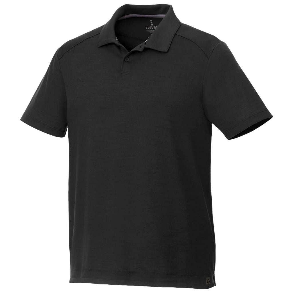 Amos Eco Short Sleeve Performance Polo for Men Transfer - Black - Flat