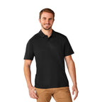 Amos Eco Short Sleeve Performance Polo for Men Transfer - Black - Front