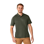 Amos Eco Short Sleeve Performance Polo for Men Transfer - Loden - Front