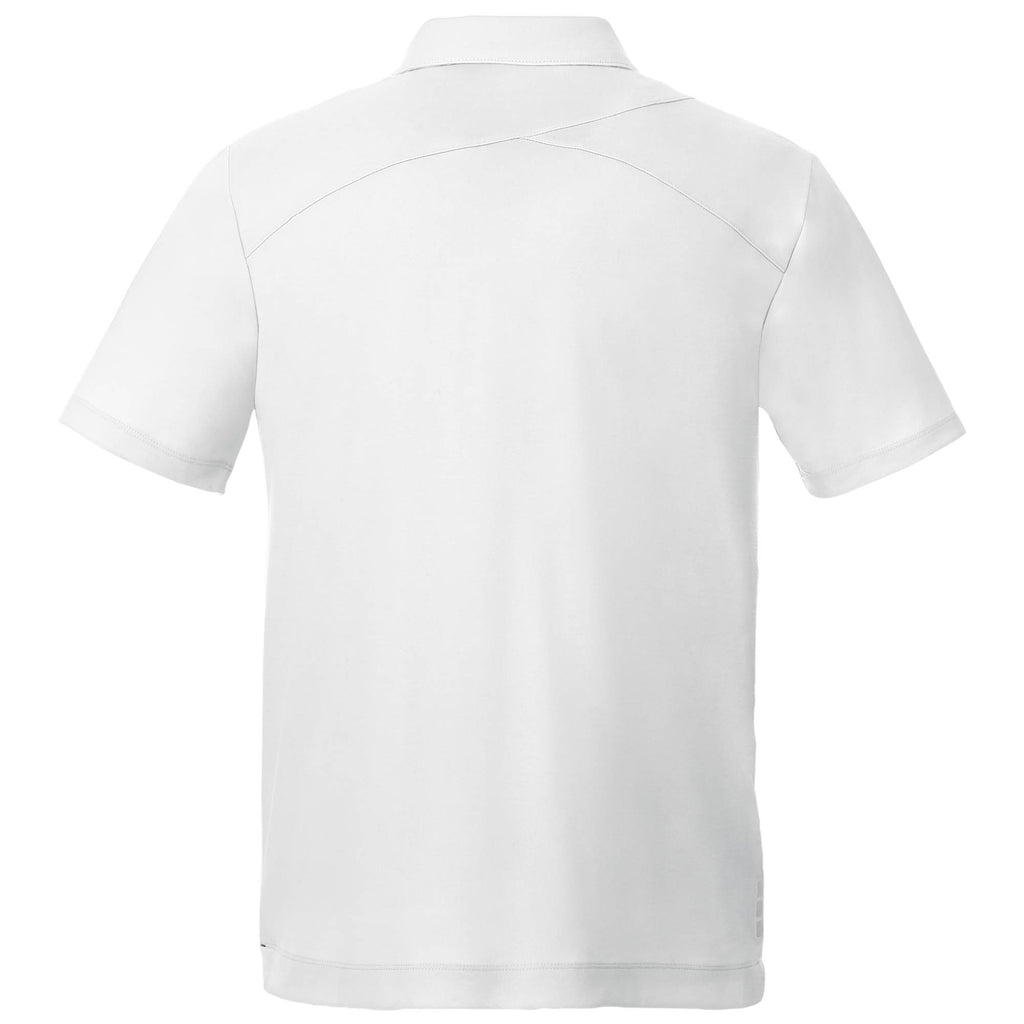 Amos Eco Short Sleeve Performance Polo for Men Transfer - White - Back Flat