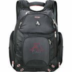 Amped TSA Laptop Backpack with Insulated Pocket, 17 Inch Embroidery - Black - Front 3