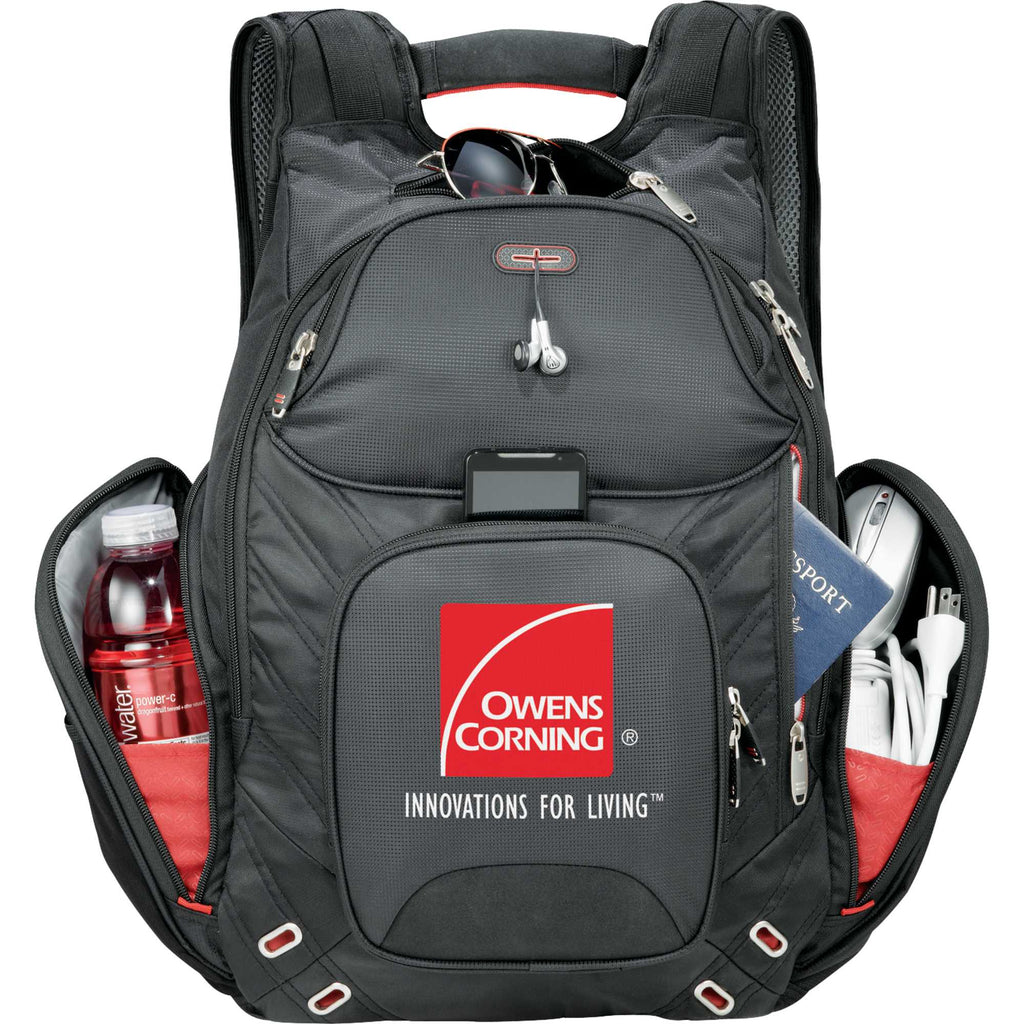 Amped TSA Laptop Backpack with Insulated Pocket, 17 Inch Embroidery - Black - Front 4