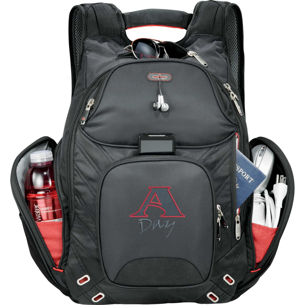 Amped TSA Laptop Backpack with Insulated Pocket, 17 Inch Embroidery - Black - Front 6