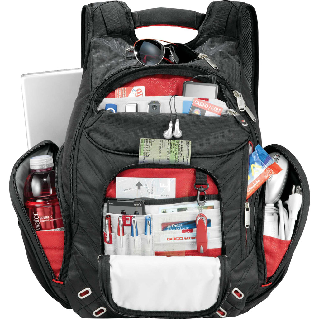 Amped TSA Laptop Backpack with Insulated Pocket, 17 Inch Embroidery - Black - Front 7