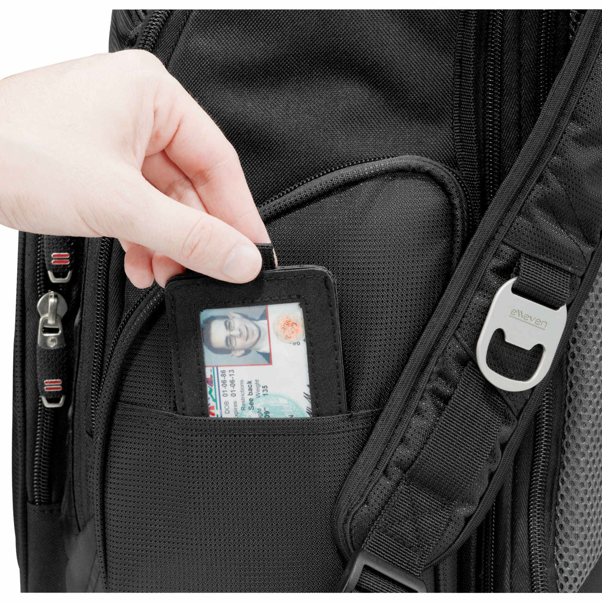 Amped TSA Laptop Backpack with Insulated Pocket, 17 Inch Embroidery - Black - Photo 7
