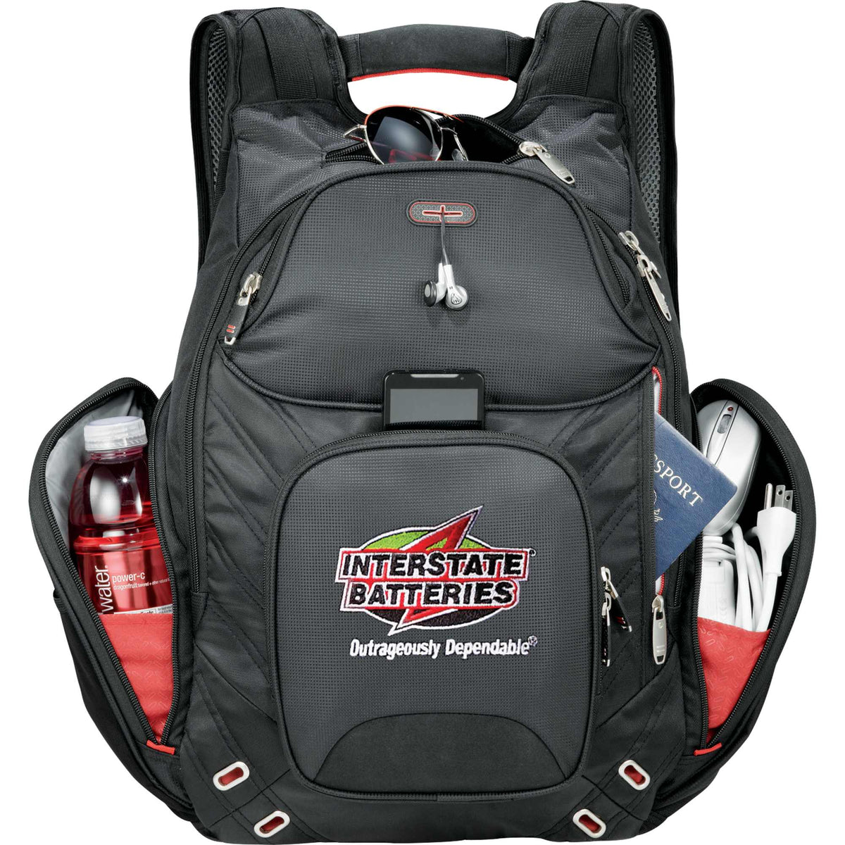 Amped TSA Laptop Backpack with Insulated Pocket, 17 Inch Transfer - Black - Front 2