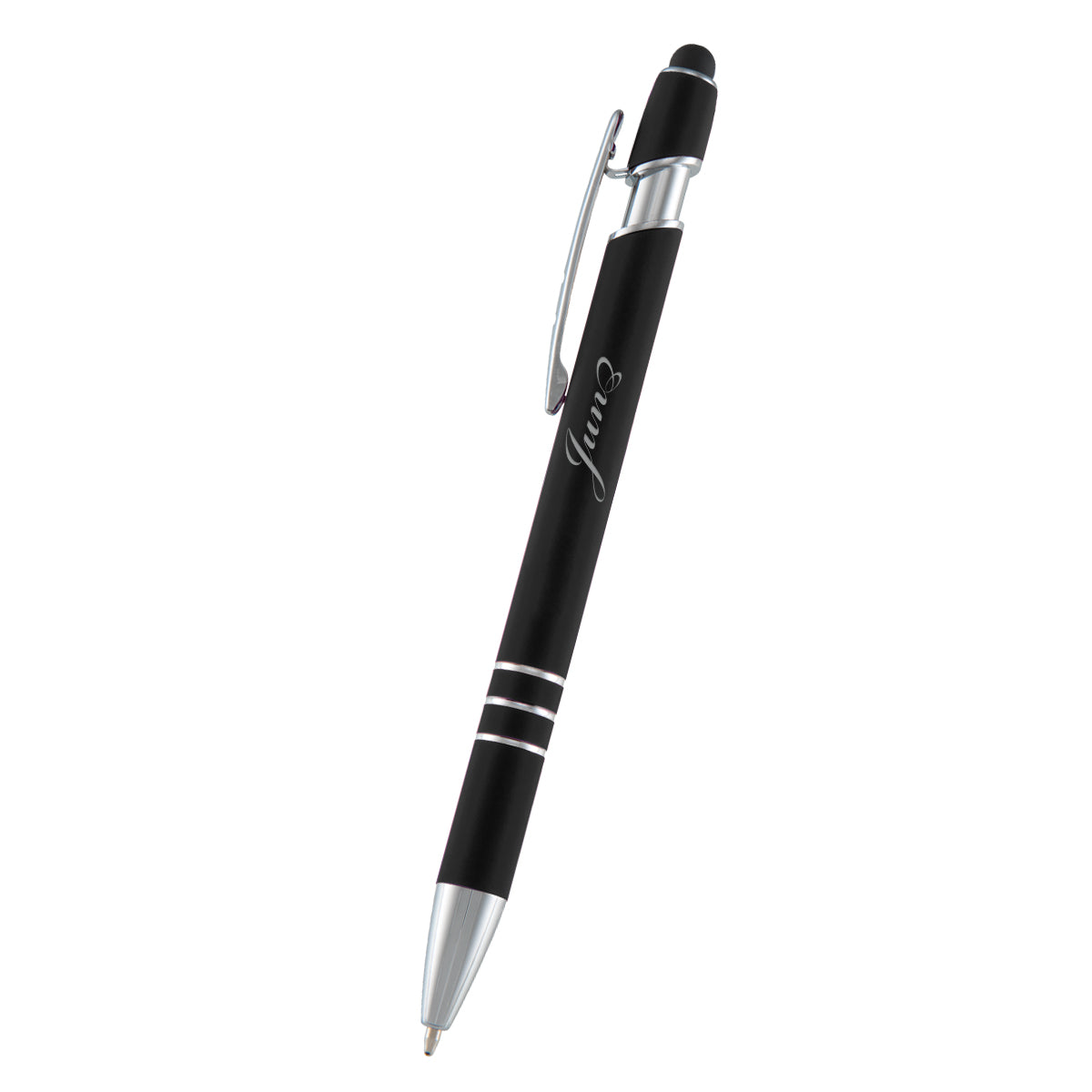 Ander Incline Pen with Stylus - Black - Laser