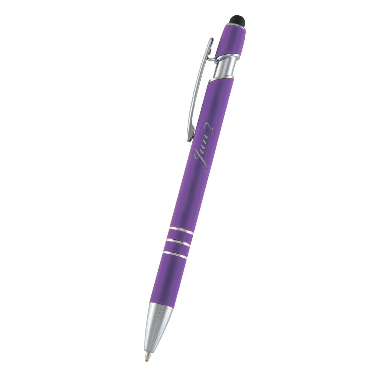 Ander Incline Pen with Stylus - Purple - Laser