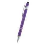 Ander Incline Pen with Stylus - Purple - Laser