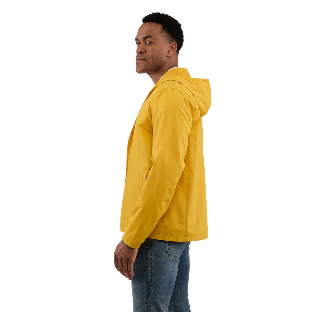 Aneto Lightweight Recycled Packable Jacket for Men Embroidery - Gold - Left Side On Model