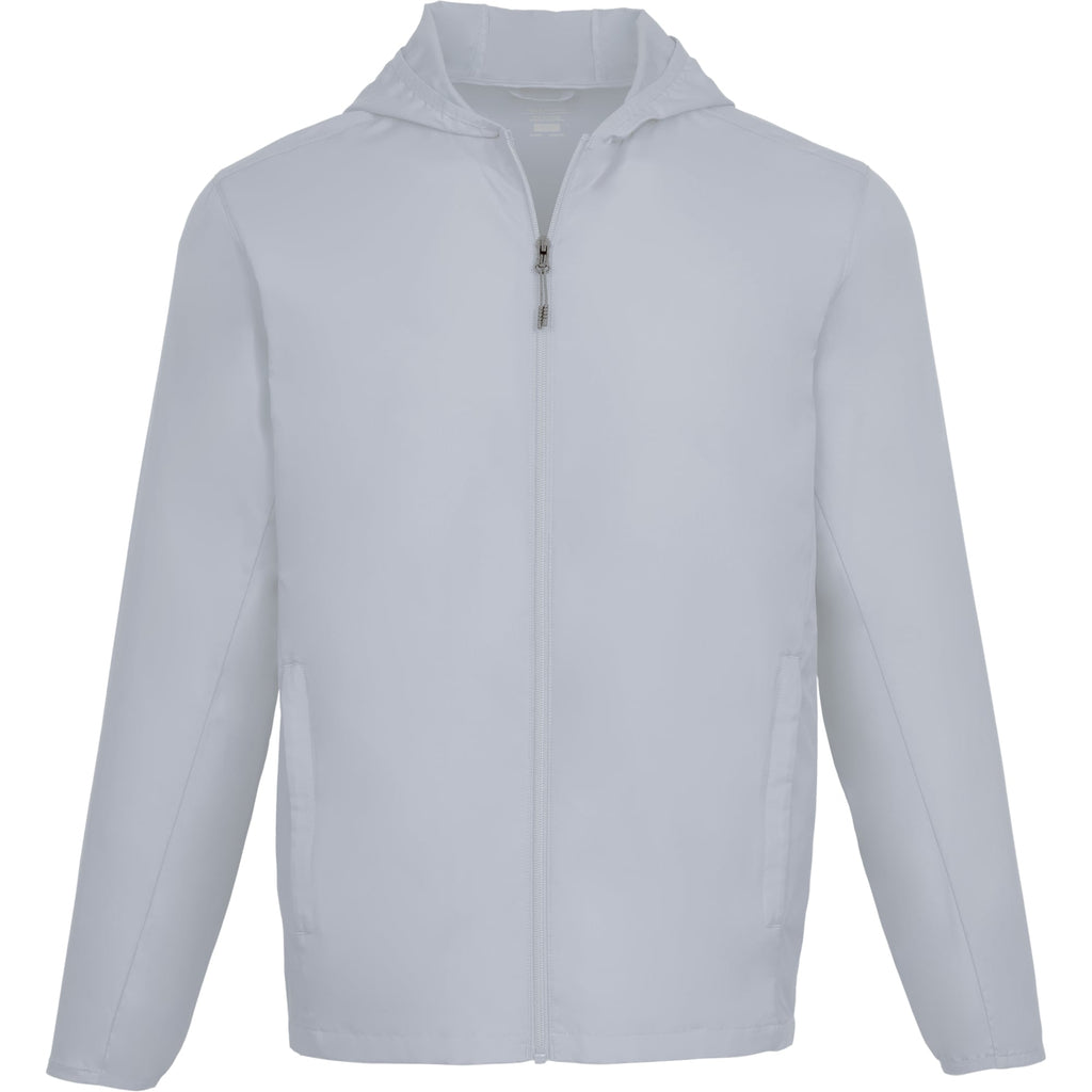 Aneto Lightweight Recycled Packable Jacket for Men Embroidery - Light Grey - Front