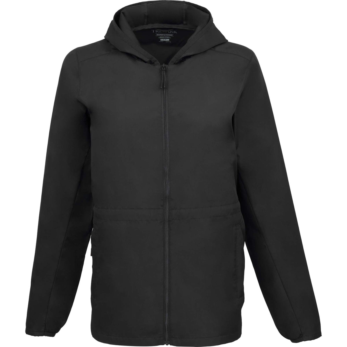 Aneto Lightweight Recycled Packable Jacket for Women Debossing - Black - Front