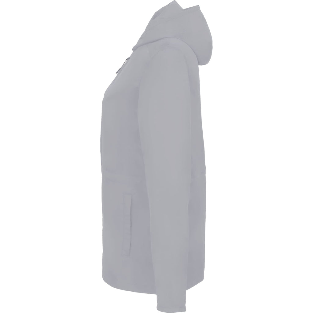Aneto Lightweight Recycled Packable Jacket for Women Debossing - Light Grey - Left Side