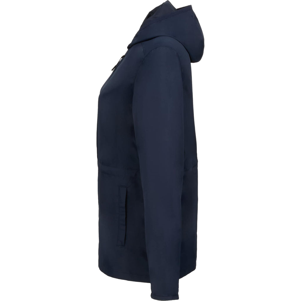 Aneto Lightweight Recycled Packable Jacket for Women Embroidery - Polo Blue - Left Side