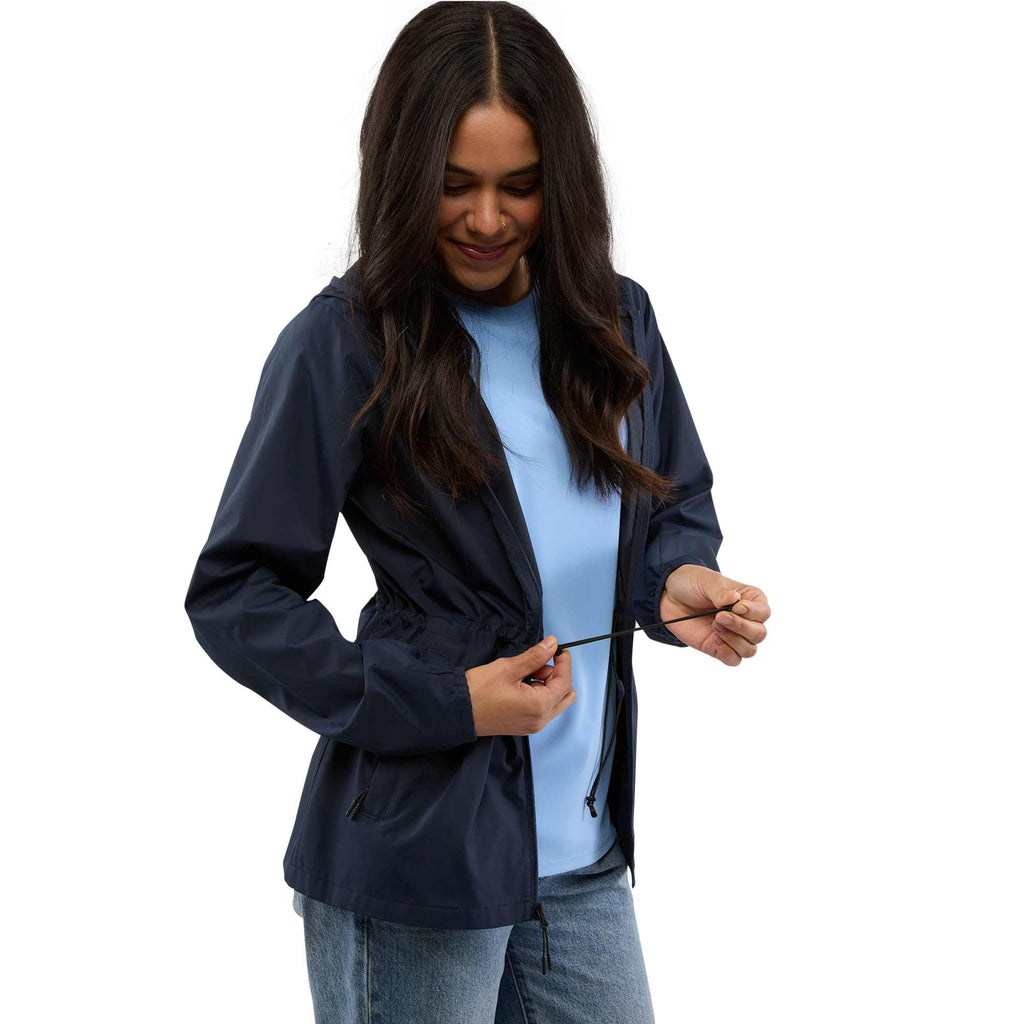 Aneto Lightweight Recycled Packable Jacket for Women Transfer - Polo Blue - Front On Model